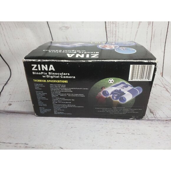 ZINA 4-in-1 10x25 BinoPix Binoculars with Digital Camera, Video, and PC Cam - Picture 5 of 7
